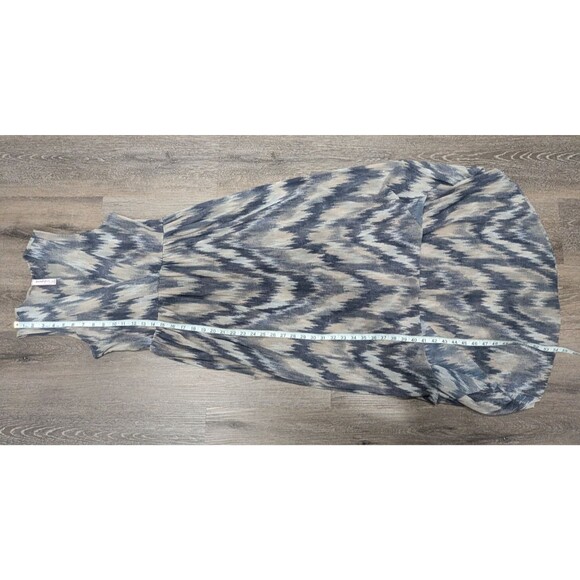 Sweet Pea Y2K Mesh Maxi Dress Medium Ikat Print Empire Waist Gray Beige - Picture 5 of 8